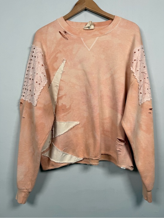 Free People Tops - Free People Tricia Fix Camden Distressed Star Lace Sweatshirt